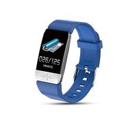 Smartwatch IP67 blue silicone bracelet fréquence cardiaque podomètre température corporelle