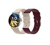 Smartwatch SPC Smartee Duo Velvet Bluetooth 41mm AMOLED Plata Correa Blanca y Borgoña IP68 SpO2