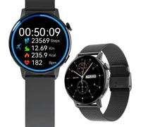 Smartwatch Sportband SB-350 Bluetooth, contrôle de la musique, podomètre, etc. IP68, montre de fitness, cardiofréquencemètre Noir