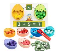 SMARTWO Jouet Éducatif Montessori Dinosaure Enfant 3 4 5 Ans Jeu de Comptage Couleurs et Maths en Bois Activité Motricité Fine et Éveil Cadeau Anniversaire Fille Garçon