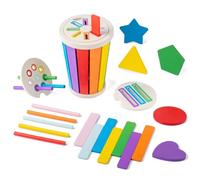 Smartwo Jouet en Bois Bebe 1 2 an, Jeux de Tri Montessori, Apprendre Couleurs et Formes, Jeux Educatif Motricité Fine, Jouet d'Éveil Enfant de 12 18 Mois, Cadeau Fille Garcon