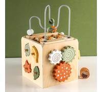 Smartwo Montessori Cube de Motricité en Bois, Cube d'Activité Bébé, Jouet Enfant Cadeau Noel et Anniversaire pour Garçons Filles 2 3 4 Ans