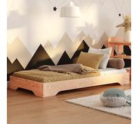smartwood Lit au Sol Enfant 90x200 - Lit Montessori en Bois de Pin Certifié FSC avec Sommier à Lattes Flexibles Jusqu’à 230 kg pour Garçons & Filles - Montage Facile - TILA 7