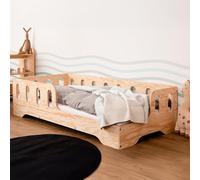 smartwood Lit Enfant 90x190 - Lit Montessori avec Barriere & Sommier - Contreplaqué de pin certifié FSC - pour Garçons et Filles - Montage Facile - TILA 1P
