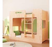 smartwood Lit Superposé 100x200 - Lit Superposé Enfant en Bois avec Barrières de Sécurité et Sommier - Supporte Jusqu’à 230 kg - pour Garçons et Filles - Mimi B