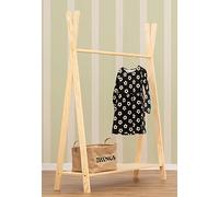 smartwood TIPI XL - Portant a Vetement Bois Naturel pour enfant, armoire enfant - 3 tailles