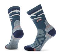 Smartwool Chaussettes de randonnée Light Cushion Crew avec imprimé Mountain Moon pour Femme, Twilight Blue, Large