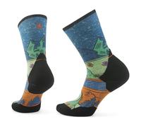 Smartwool Chaussettes de trail Run Targeted Cushion Mountain Print Crew pour femme, bleu nuit, Large