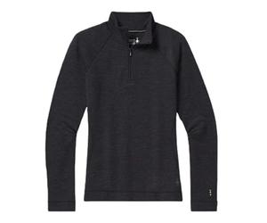 Smartwool Women's Classic Thermal Merino Base Layer 1/4 Zip, Charcoal Heather, S