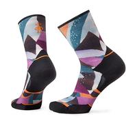 Smartwool Women's Trail Run Targeted Cushion Mosaic Pieces Print Crew Socks, Chaussettes Trail Run à coussin ciblé pour femmes, pièces en mosaïque imprimées Femme, Black,