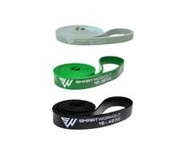 SmartWorkout - Pack de 3 Bandes de Résistance en Latex Naturel - Élastiques de Musculation, Fitness, Yoga, Pilate - 3 Résistances de 5kg à 40kg