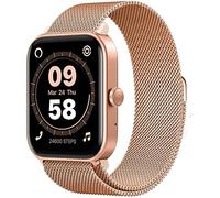 SMARTY2.0 - Smartwatch SW038E - Couleur Rose - Assistant Vocal Alexa Intégré, Appels Bluetooth, 14 Modes Sports, Écran 1,8" - Bracelet en métal - Dimensions 46,5 x 40,5 x 13 mm, Rose, Standard,