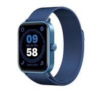 SMARTY2.0 - Smartwatch SW038F - Bleu Clair - Assistant Vocal Alexa intégré, Appels Bluetooth, 14 Modes Sports, Écran 1,8" - Bracelet en métal - Dimensions 46,5 x 40,5 x 13 mm, Bleu Ciel, Standard,