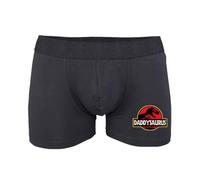 SMARTYPANTS Daddysaurus Boxer noir pour homme - Cadeau pour la fête des pères, papa, papa, dinosaure, Jurassic T-Rex Park Fossil classique rétro des années 90, Black Prime., L