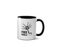 SMARTYPANTS Face Hugger Tasse à thé Tasse à café - Free Hugs Halloween Aliens Spooky Season effrayant film d'horreur Hugs Face Hugger Alien unique Thriller Cadeaux (noir)