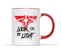 SMARTYPANTS Look for The Light Tasse à thé et café - Symbole lucioles inspiré du jeu console de jeu Ellie Joel post-apocalyptique Action TV Survie Horreur Cadeaux (poignée rouge)