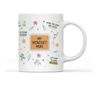 SMARTYPANTS Mug My Mindset Tasse à thé et café - Affirmation quotidienne Mindfulness Zen Positive Vibes Patience Méditation Petits pas Bonne journée Décoration de cuisine Cadeaux (poignée blanche)