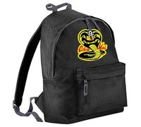 SMARTYPANTS Personalised Name Cobra Kai Black Rucksack Backpack Bag - Martial Arts Comedy Karate Kung Fu TV Show Film Cinema Movie Kid Child Teen School Gift Present