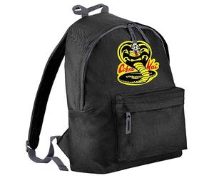 SMARTYPANTS Personalised Name Cobra Kai Black Rucksack Backpack Bag - Martial Arts Comedy Karate Kung Fu TV Show Film Cinema Movie Kid Child Teen School Gift Present