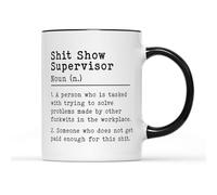 SMARTYPANTS S*it Show Tasse à café et thé - Drôle de blague pour adulte Cadeau humoristique Dictionnaire Définition Nom unique sur le lieu de travail Humour de travail Cadeau humoristique Cadeau