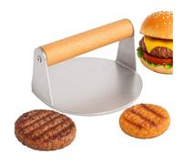 Smash Burger en Acier Inoxydable - Presse Steak Haché - Presse Burger, 5.5 Pouces, avec Poignée en Bois Anti-Brûlure, pour Presser Burgers et Éliminer Graisse, Adaptée à la Viande et Grillades (14 cm)