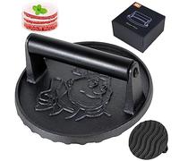 Smash Presse-Hamburger Robuste avec poignée d'isolation thermique-15,2 cm-Presse à Hamburger en Fonte-Presse à Bacon-Presse à Sandwich-Presse à Barbecue Ronde pour Plaque de cuisson-50 pièces