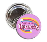 Smash The Patriarchy Badge à épingle rond Rose 3,8 cm Thème féministe
