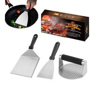Smashed Burger Press BBQ Kit presse à viande pour la cuisson | Spatule de barbecue robuste, presse à hamburger antiadhésive, kit d'accessoires de barbecue pour de cuisson plate, presse à