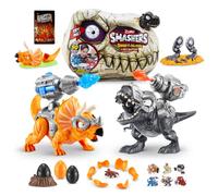 Smashers Dino Island T-Rex Battles by ZURU, Blue Triceratops, 50+ Surprises Boys Collectible Dinosaur T-Rex Triceratops, Surprise Sand Compounds Discovery (Blue Triceratops)