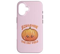 Smashin' The Bad Vibes Citrouille Kawaii Mignon drôle Coque pour iPhone 16
