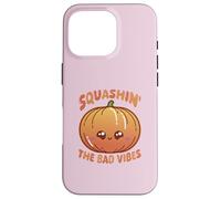 Smashin' The Bad Vibes Citrouille Kawaii Mignon drôle Coque pour iPhone 16 Pro