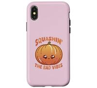 Smashin' The Bad Vibes Citrouille Kawaii Mignon drôle Coque pour iPhone X/XS