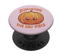 Smashin' The Bad Vibes Citrouille Kawaii Mignon drôle PopSockets PopGrip Adhésif