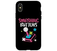 Smashing Buttons Jeux d'arcade Jeu vidéo Gamer Coque pour iPhone X/XS