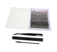 SMASOLO 1 ensemble Kit de Faux Cils avec Extensions Bouquets Ensemble DIY de Cils Cluster avec Outils Application et Retrait Doux Pratique pour Débutants et Voyage Noir