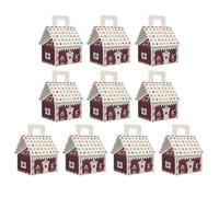 SMASOLO 10 Pièces Boîtes à Friandises Maison de Noël avec Poignée Lot de Boîtes Pâtisserie Élégantes pour Confiseries Biscuits et Cadeaux Festifs Style Européen pour Fêtes de Fin Année