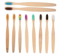SMASOLO 10 pièces Brosse à Dents Naturelle Poils Souples Résistante et Écologique Nettoyage des Gencives et Plaque Dentaire Kit Hygiène Bucco Dentaire Adulte