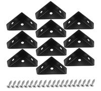 SMASOLO 10 pièces Lot de Équerres Angle Acier Inoxydable Renforcées Supports Triangulaires Détachables pour Meubles Fixation Droite Anti-Vibration Renforts Compacts pour Tête de Lit et