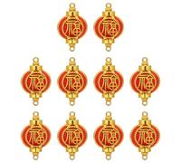 SMASOLO 10 Pièces Lot de Mini Lanternes Chinoises Fu Décoration Suspendue Symbole de Chance Feng Shui pour Fête Du Printemps Ornement DIY Léger pour Mariage et Tableau de Bord Voiture