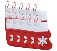 SMASOLO 10 Pièces Mini Chaussettes de Noël Décoratives Suspendues Sacs Festifs pour Bonbons et Ornements pour Sapin et Cheminée Décoration Polyvalente pour et Écoles