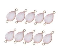 SMASOLO 10 Pièces Pendentifs Cristal Forme Goutte Eau Doubles Crochets Accessoires DIY Bijoux pour Création Colliers et Bracelets Blanc Délicat