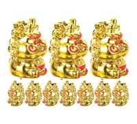 SMASOLO 10 Pièces Pendentifs Dragon Chinois Résine Dorée Accessoires Suspendus Décoratifs pour Nouvel An Chinois Ornement Zodiacal Délicat Style Traditionnel