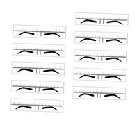 SMASOLO 10 pièces Règle de Mesure Sourcils Pochoir Balancier Sourcils PVC Jaune Outil de Mise Forme Symétrique pour Femmes et Débutantes