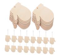 SMASOLO 100 Ensembles Christmas Wooden Gloves Ornaments Unfinished DIY Crafts With Twine For Festive Tree Decorations And Holiday Party Accents