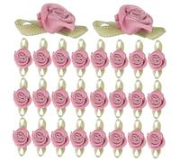 SMASOLO 100 Pièces Rose Flowers Ribbon Appliques For DIY Crafts Handmade Fabric Roses For Wedding Decoration And Gift Wrapping