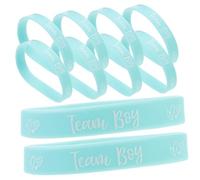 SMASOLO 12 pièces Bracelets Silicone pour Gender Reveal Lot de Bracelets Portables Team Boy pour Fête Prénatale Accessoires Compacts pour Shower Garçon Idée Cadeau Fête