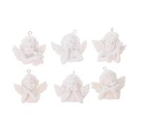 SMASOLO 12 pièces Breloques Ange Résine pour Fabrication Bijoux DIY Accessoires Porte Clés avec Baroques Argentées Matériau pour Artisanales