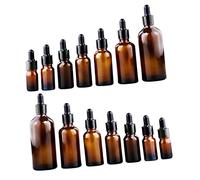 SMASOLO 14 pièces Bouteilles Verre Ambrées avec Pipette Lot de Flacons Rechargeables pour Huiles Essentielles à Outils DIY Pratiques et Étanches