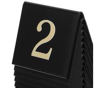 SMASOLO 15 pièces Marqueurs de Table Numérotés Double-face Acrylique Chiffres Résistants Noir et Or pour Restaurant Jeu de Société et Scène de Crime