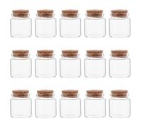 SMASOLO 15 Pièces Mini Fiole Verre Bouchon Liège pour Souhaits Sable Artistique Faveurs Mariage et Décoration Fleur Flacon Créatif Transparent
